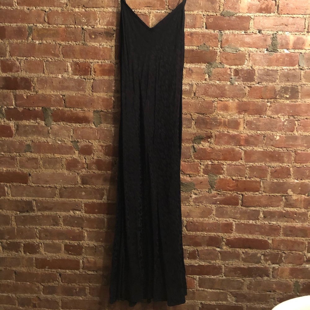 Zara Black Leopard Print Slip Dress